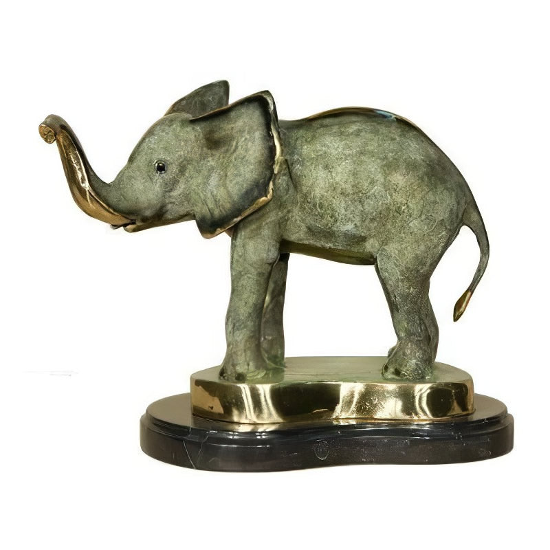 Bronze Elephant IV Statue on Base