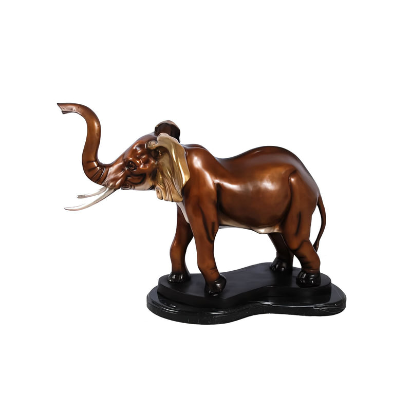 Bronze Elephant on Marble Base