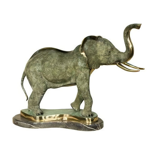 Bronze Elephant Statue on Base