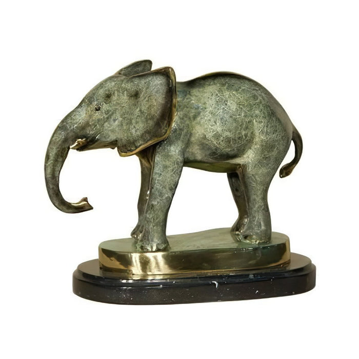 Bronze Elephant V Statue on Base