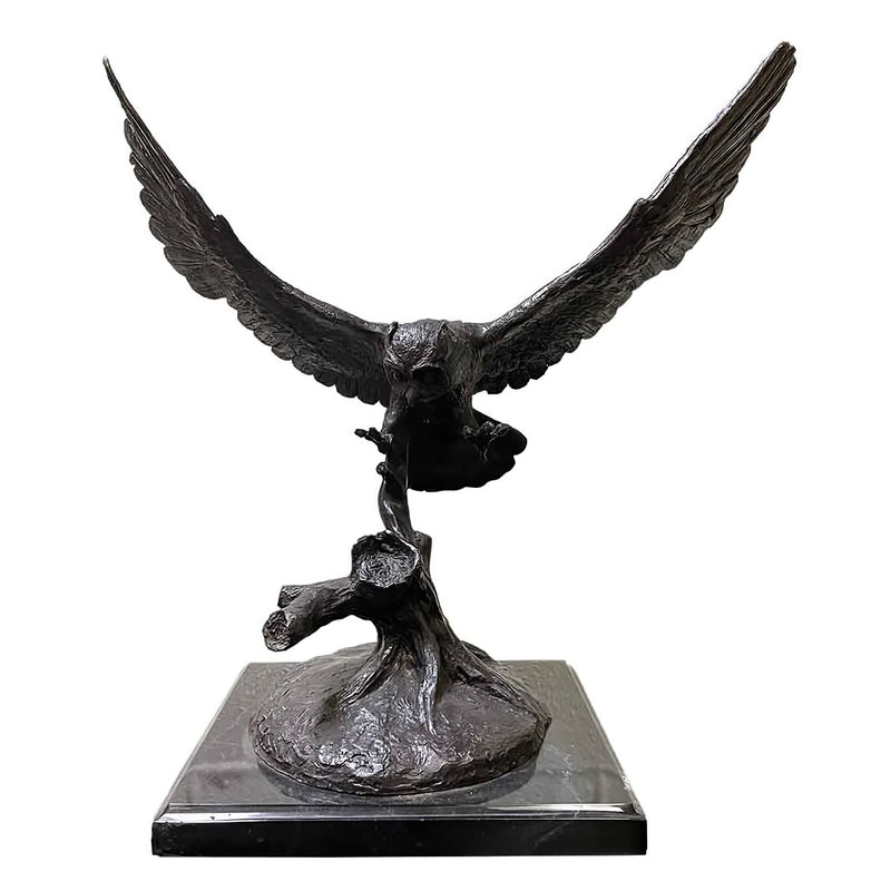 Bronze Flying Owl on Marble Base