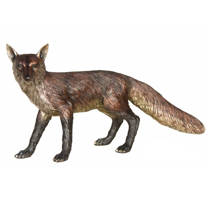 Bronze Fox Sculpture-36"L