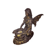 Bronze Garden Fairy with Flower Fountain