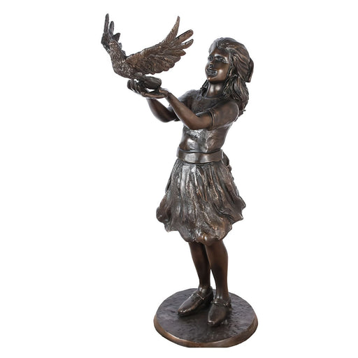 Bronze Girl With Bird