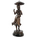 Bronze Girl with Umbrella Statue