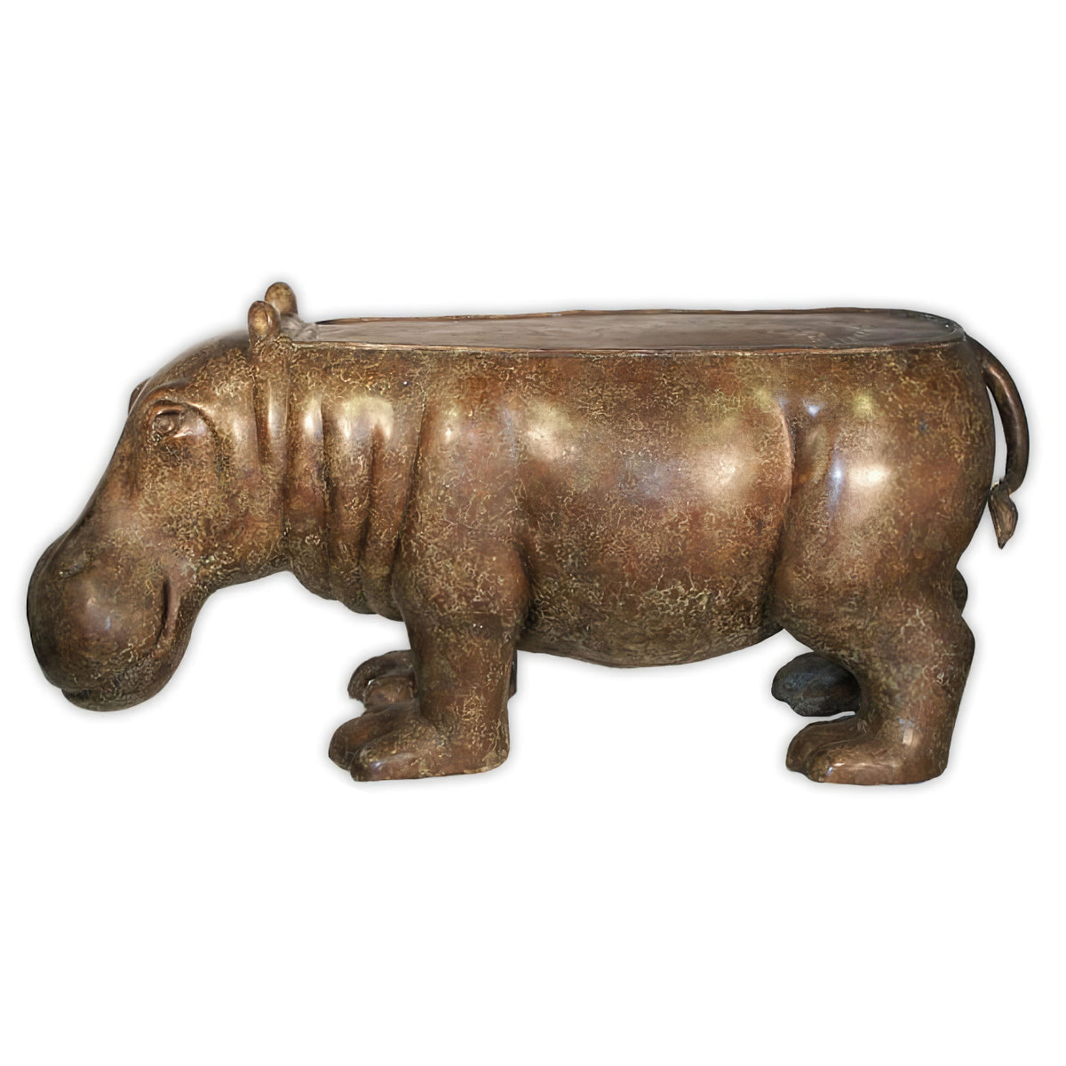 Bronze Hippo Bench — AllSculptures