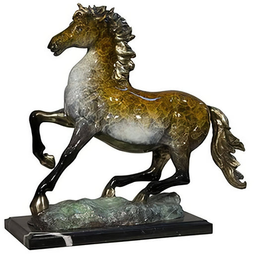 Bronze Horse Statue- Marble Base