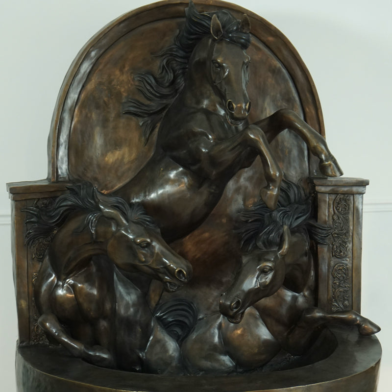 Bronze Horse Wall Fountain Detail
