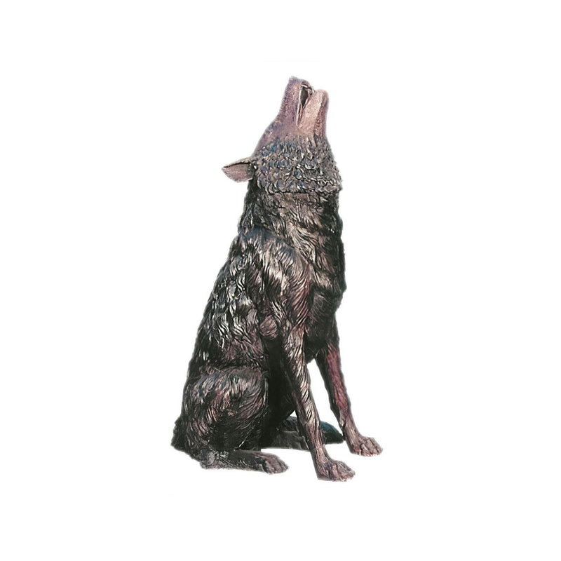 Bronze Howling Wolf Sculpture