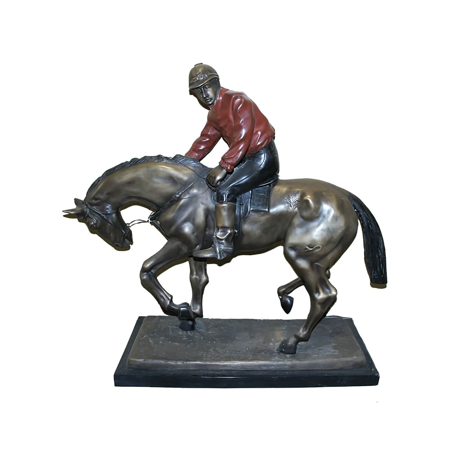 Bronze Jockey on Horse Sculpture — AllSculptures