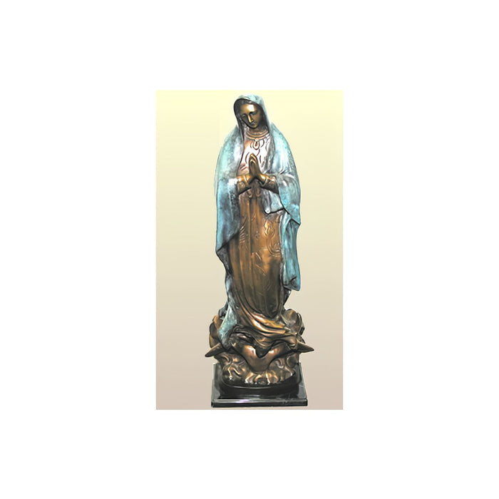 Bronze Lady Guadalupe Sculpture, 29 Inch