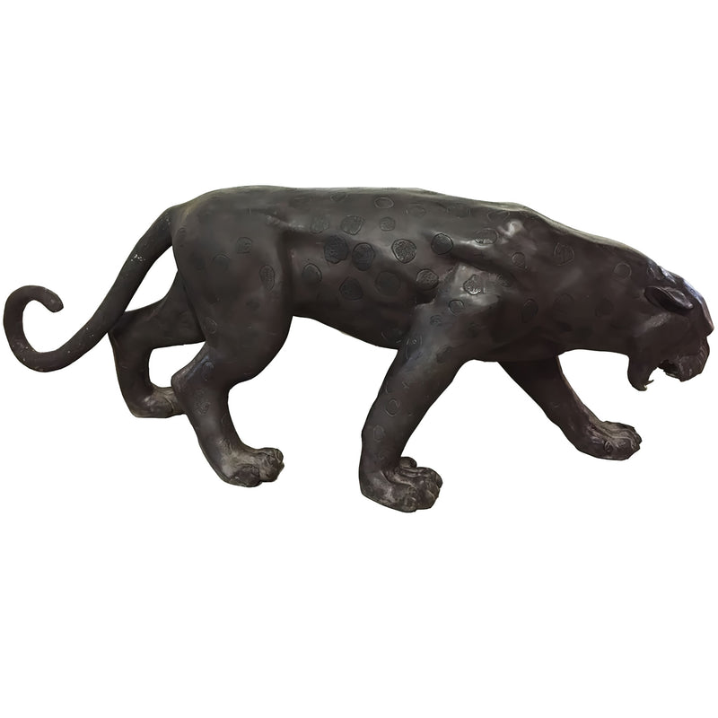 Bronze Leopard Sculpture- Large- Side View
