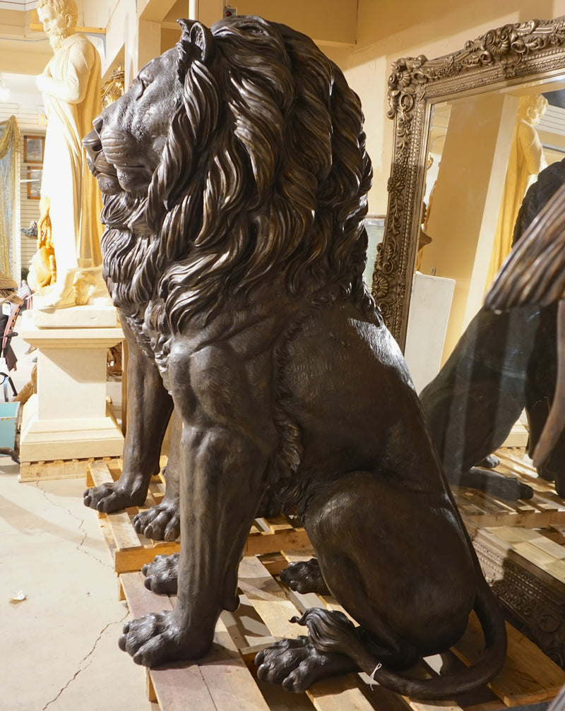 Giant Bronze Estate Entrance Lion Sculptures-Pair