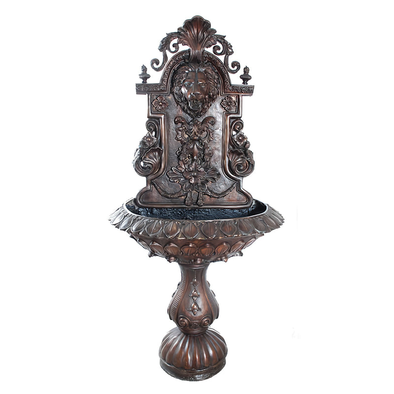 Bronze Lion Mask Wall Fountain