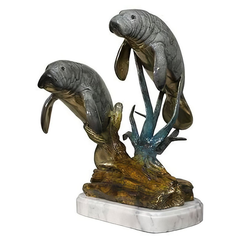 Bronze Manatee Statue- Special Patina