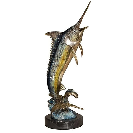 Bronze Marlin on Marble Base, Special Patina