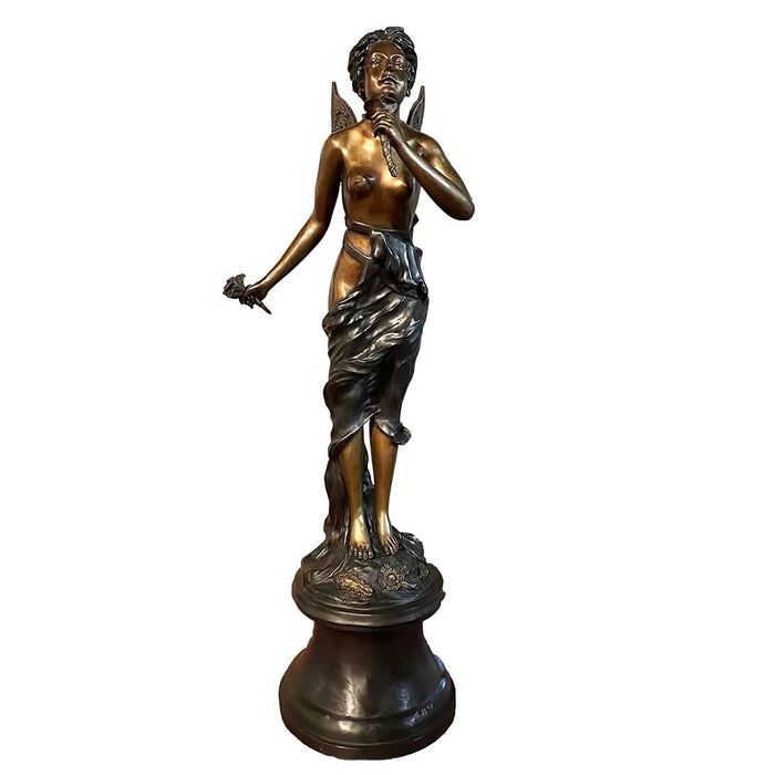 Bronze Papillon Lady Statue