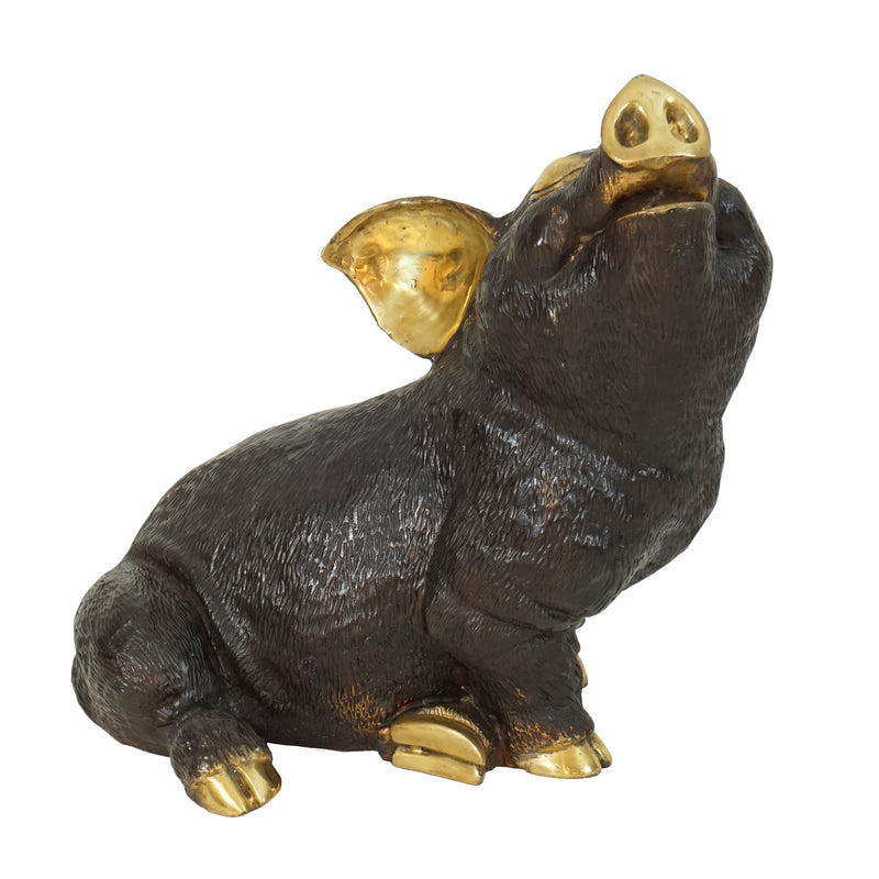 Pig Sculpture- Gold & Bronze