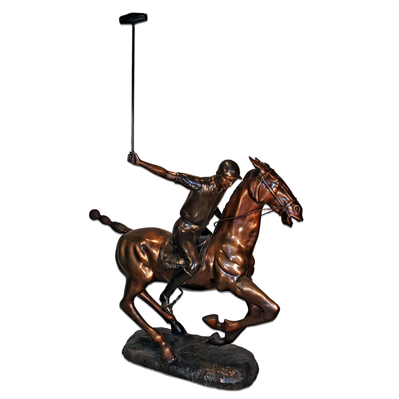 Bronze Polo Player Statue