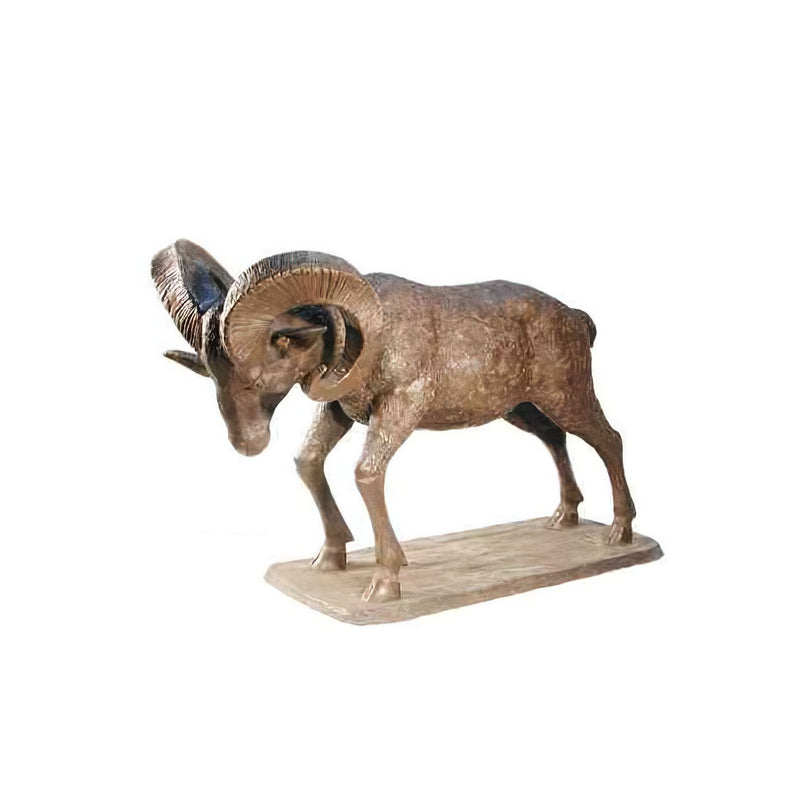 Bronze Ram Sculpture- Head Down