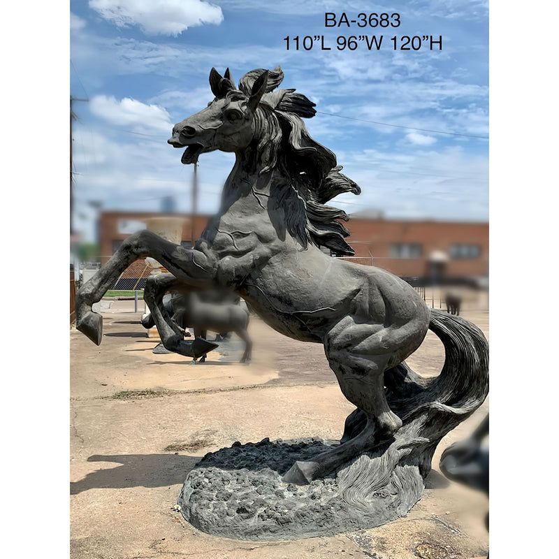 Bronze Rearing Horse Sculpture, Extra Large
