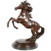 Bronze Rearing Horse Statue on Marble Base