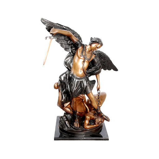 Bronze Saint Michael Sculpture 25 Inch