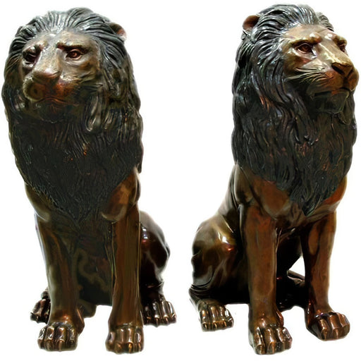Bronze Sitting Lion Pair