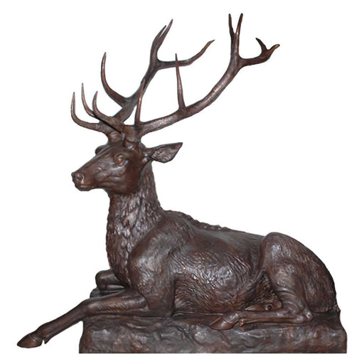 Bronze Stag Sculpture, Lying Down