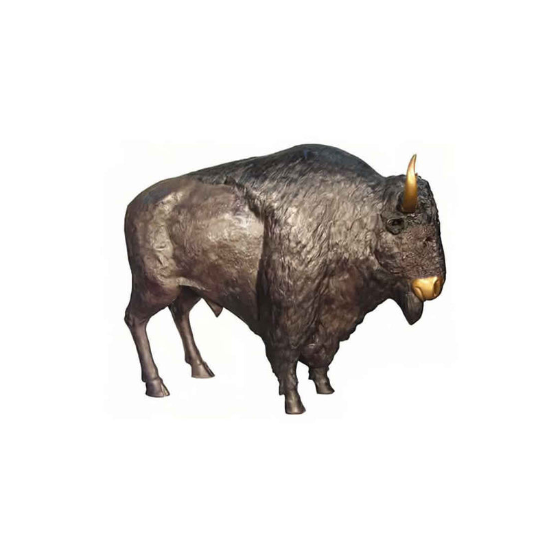 Bronze Standing Bison Sculpture, Large