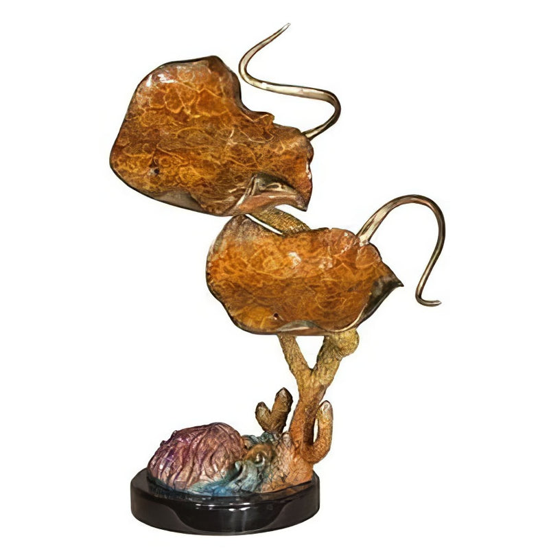 Bronze Stingray Statue on Marble Base
