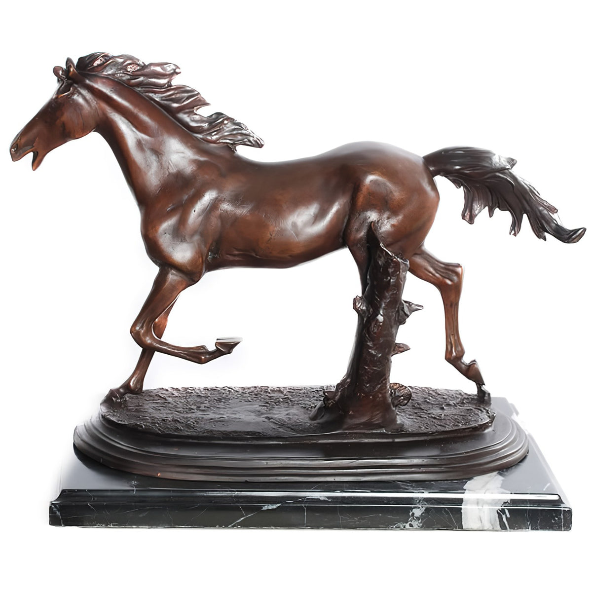 Bronze horse on outlet marble base