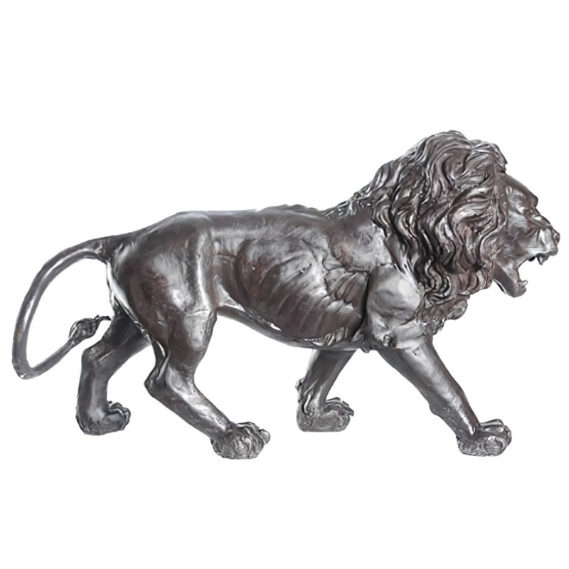Bronze Walking Lion Statue- Side View