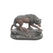 Bronze Wolf Statue on Marble Base