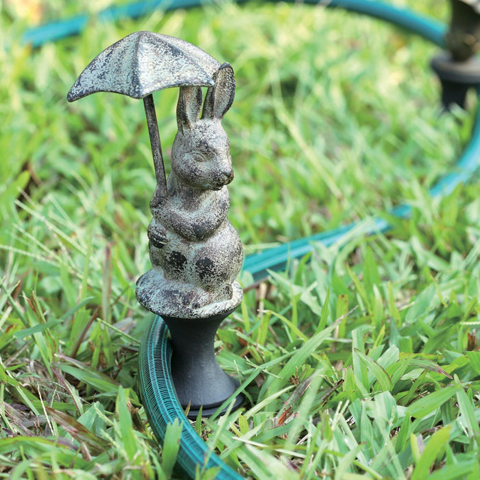 Bunny Holding Umbrella Garden Hose Guard by San Pacific International/SPI Home