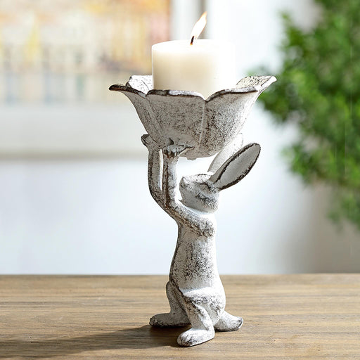 Bunny with Flower Candleholder by San Pacific International/SPI Home