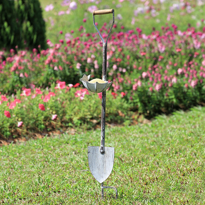 Butterfly and Flower Shovel Birdfeeder on Stake by San Pacific International/SPI Home