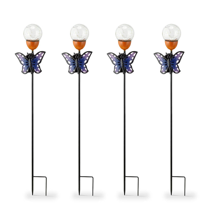 Butterfly LED Light Garden Stakes, Set of 4 by San Pacific International/SPI Home