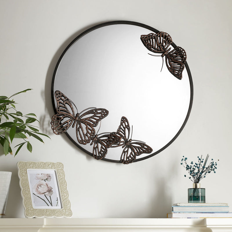 Butterfly Round Wall Mirror