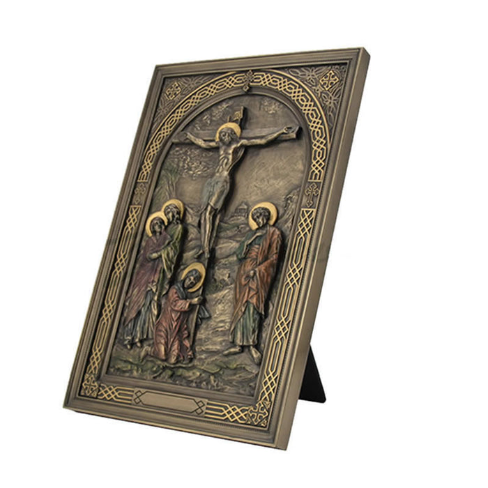 Calvary Wall Plaque with Stand — AllSculptures