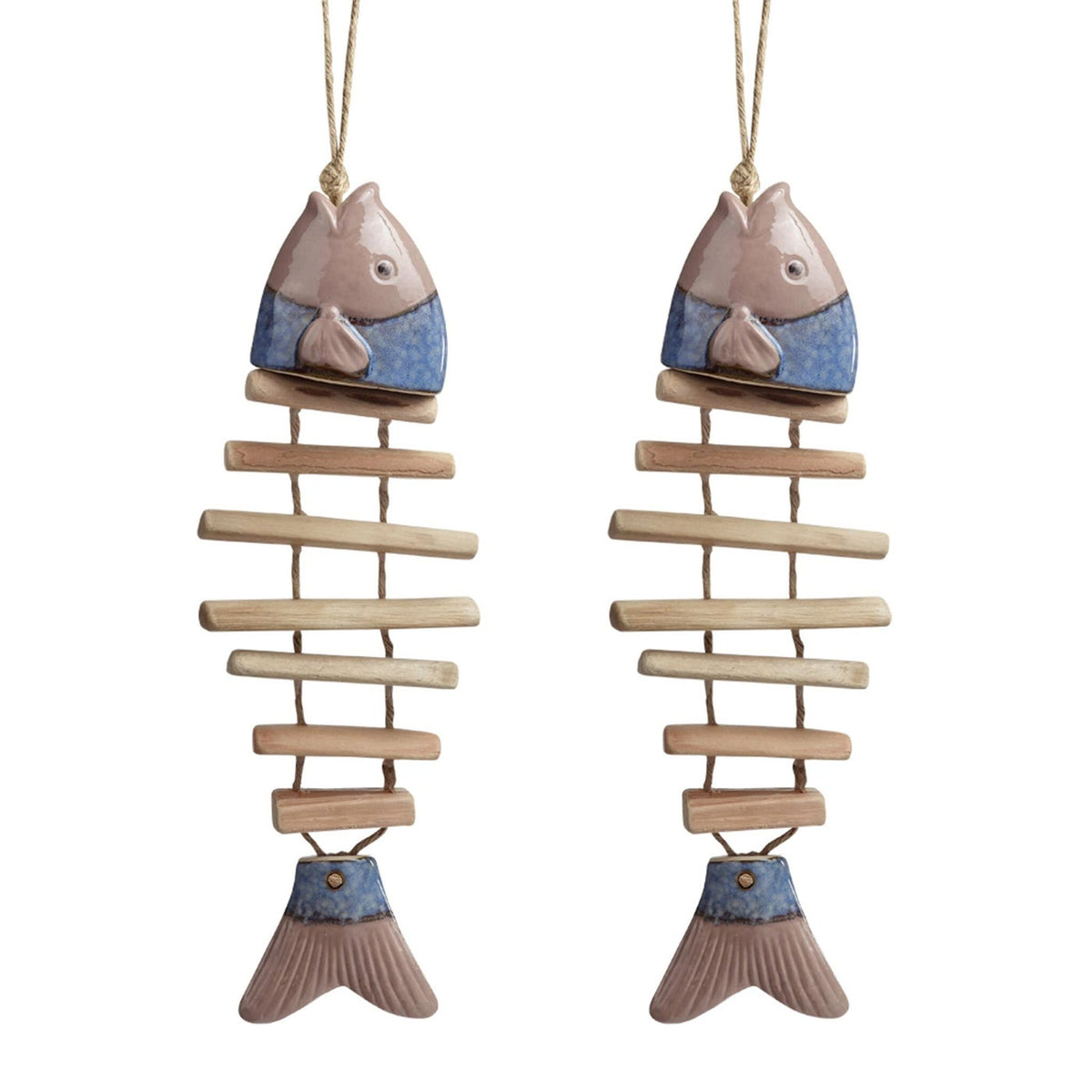 Ceramic Fish Garden Mobiles Set of 2 by San Pacific International/SPI