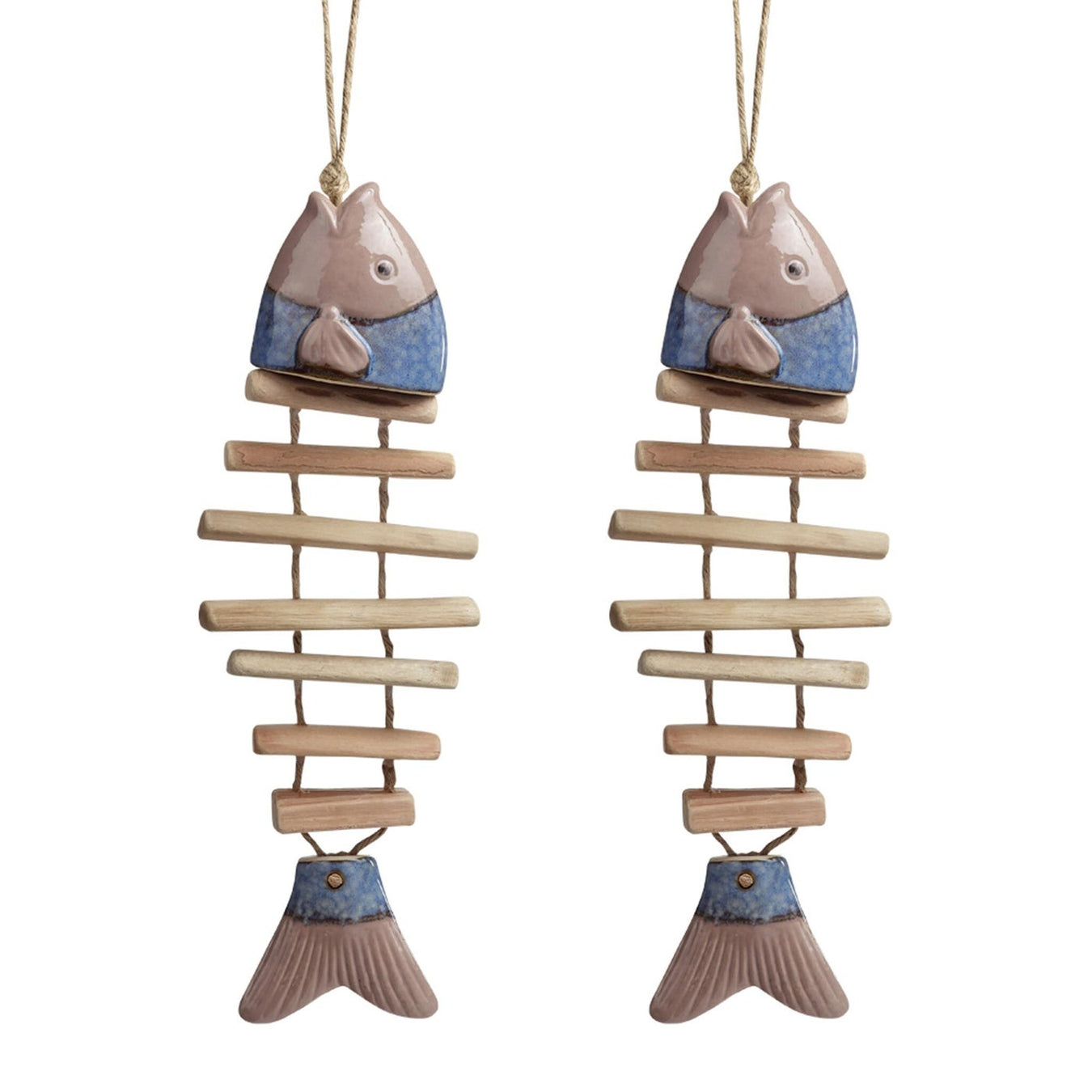 Ceramic Fish Garden Mobiles- Set of 2 by San Pacific International/SPI Home