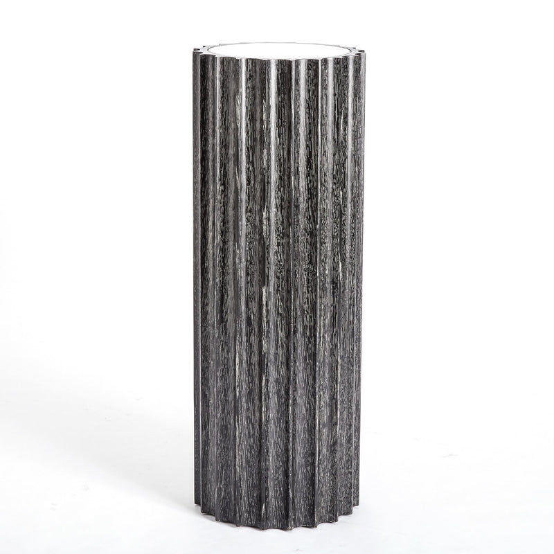Cerused Oak Sculpture Fluted Pedestal