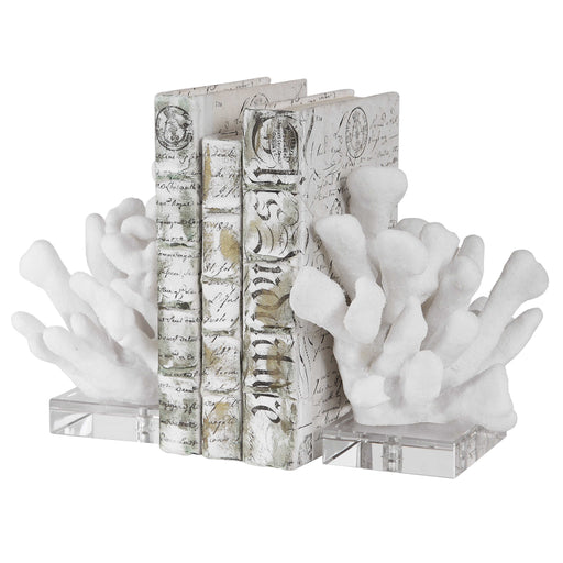 Charbel White Coral Bookends Set of 2