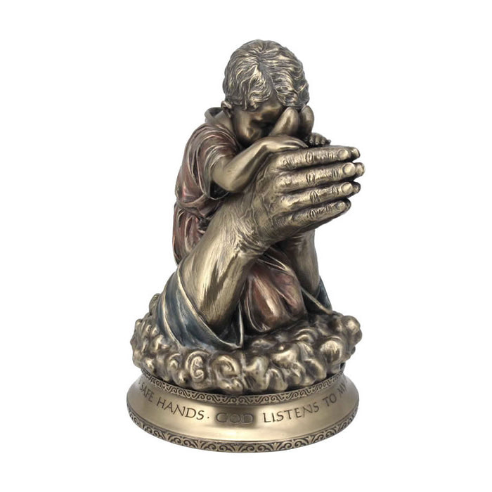 Child Praying In The Hands Of God Statue