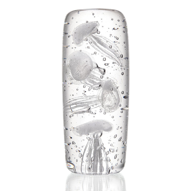 Clear Glass Jellyfish Quartet Figurine- Glow in the Dark by San Pacific International/SPI Home