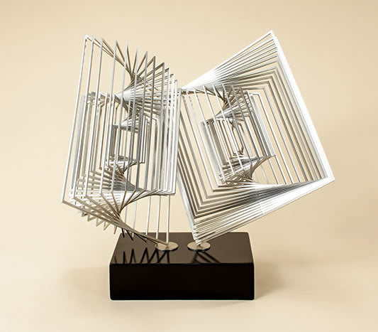 Contempo Modern Metal Sculpture by Artmax - Back View
