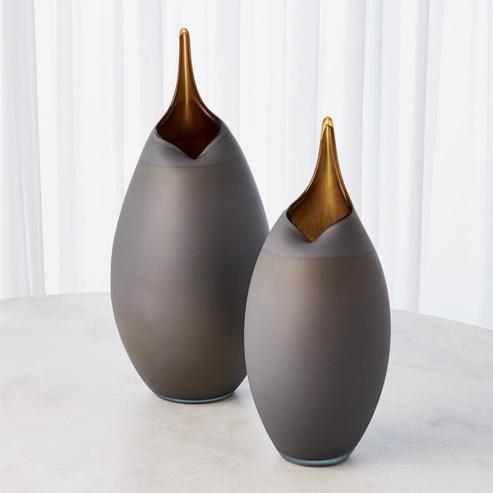 Contemporary Art Glass Vases Grey