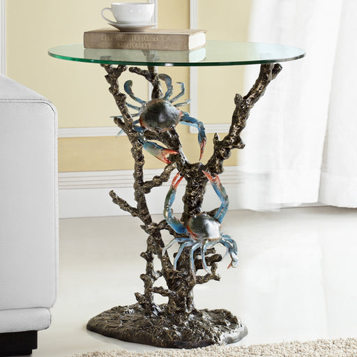 Crabs with Coral End Table by San Pacific International/SPI Home