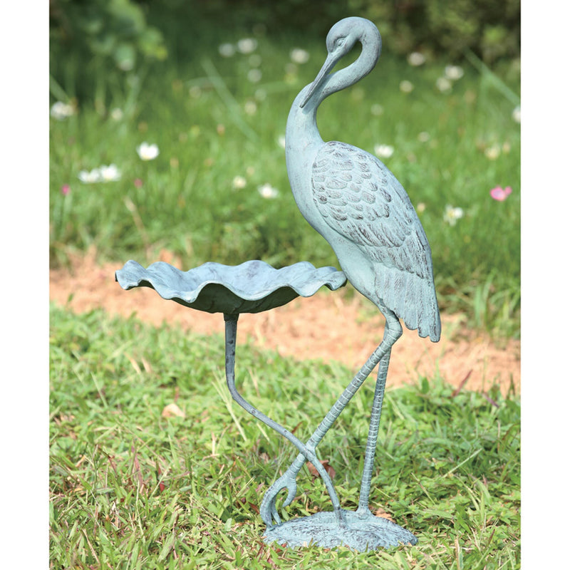 Crane Birdbath - Aluminum- by SPI Home